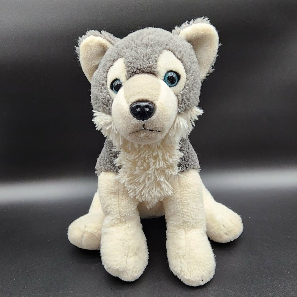 Fiesta Husky Wolf Plush Kids Gray White 10in‎ Realistic Stuffed Animal Puppy Dog